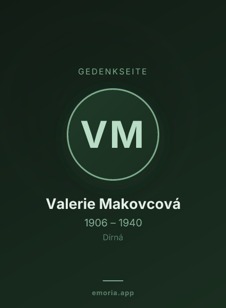Gedenkportrait von Valerie Makovcová