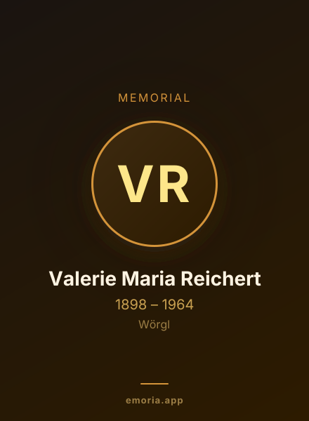 Memorial portrait of Valerie Maria Reichert