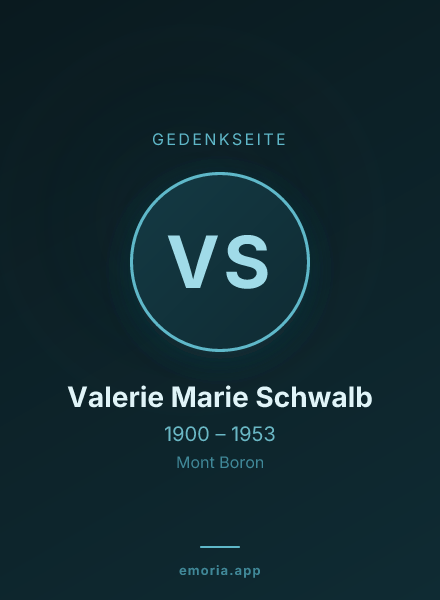 Gedenkportrait von Valerie Marie Schwalb