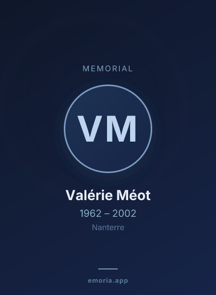 Memorial portrait of Valérie Méot