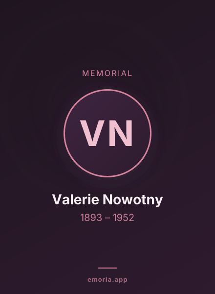 Memorial portrait of Valerie Nowotny