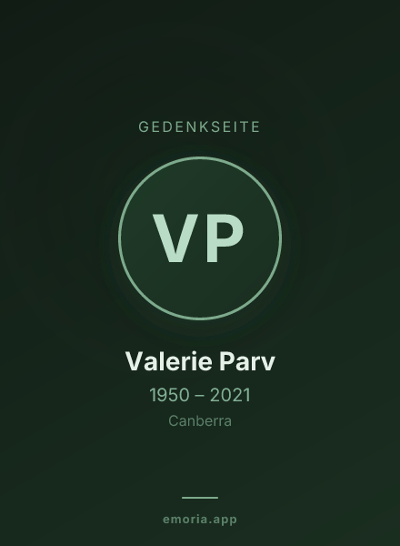 Gedenkportrait von Valerie Parv