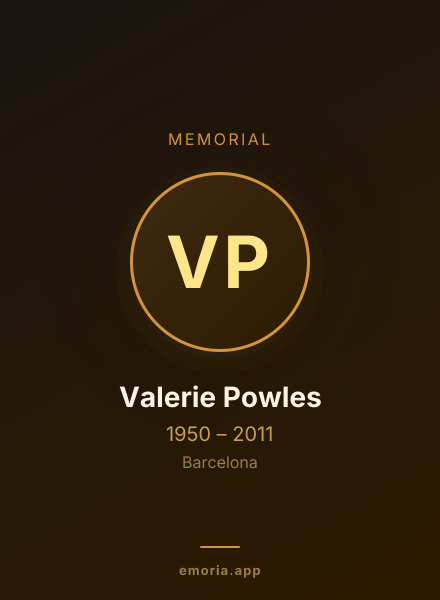 Memorial portrait of Valerie Powles