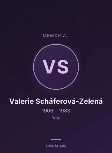 Memorial portrait of Valerie Schäferová-Zelená