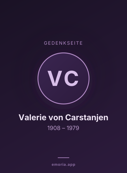 Gedenkportrait von Valerie von Carstanjen