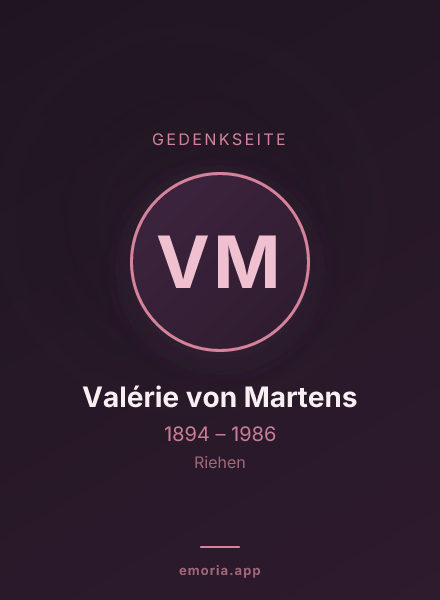 Gedenkportrait von Valérie von Martens
