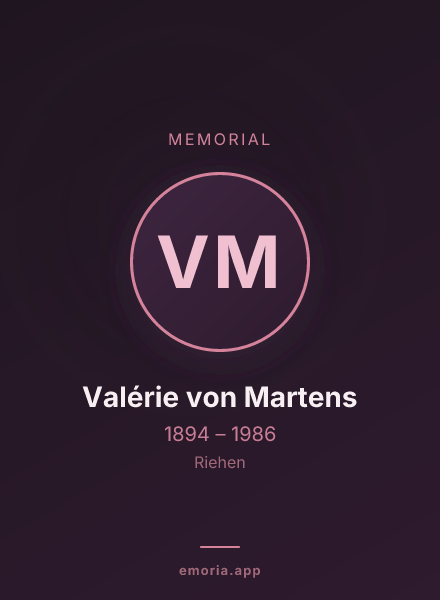 Memorial portrait of Valérie von Martens
