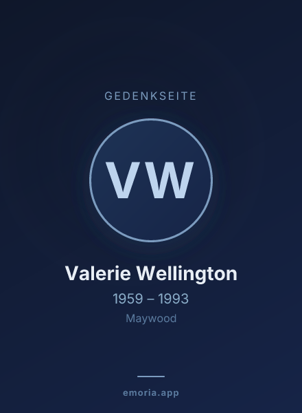 Gedenkportrait von Valerie Wellington