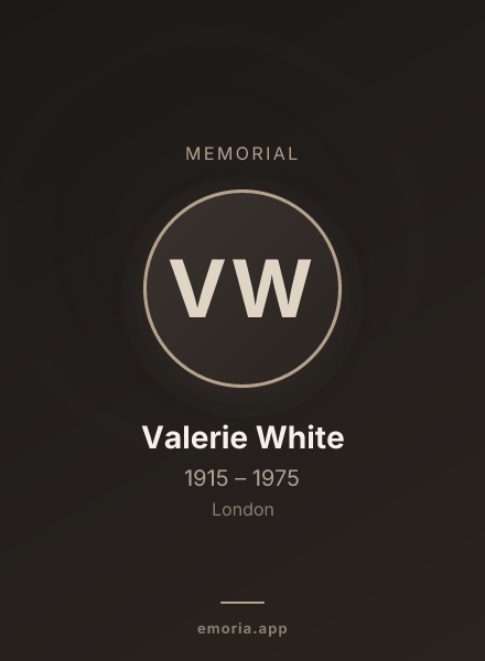 Memorial portrait of Valerie White