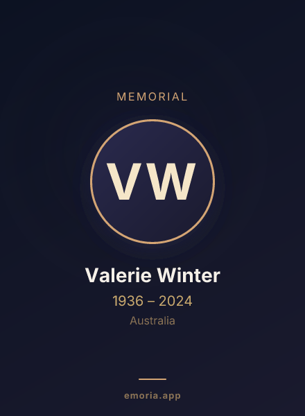 Memorial portrait of Valerie Winter