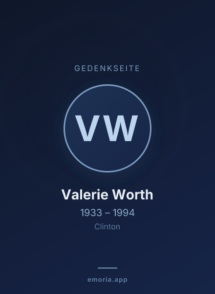 Gedenkportrait von Valerie Worth