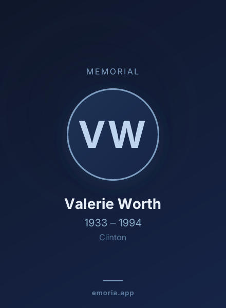 Memorial portrait of Valerie Worth