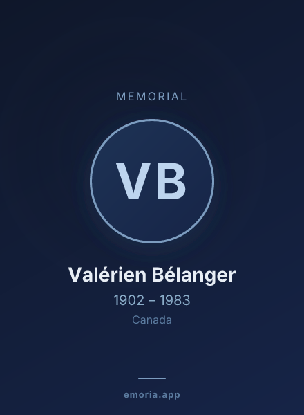Memorial portrait of Valérien Bélanger
