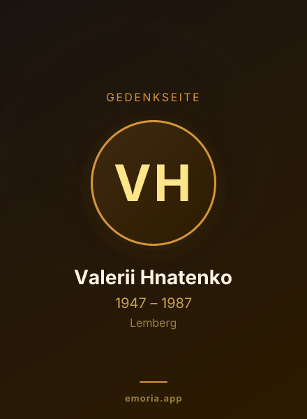 Gedenkportrait von Valerii Hnatenko