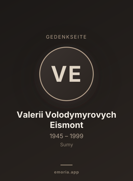 Gedenkportrait von Valerii Volodymyrovych Eismont
