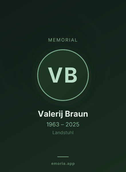 Memorial portrait of Valerij Braun