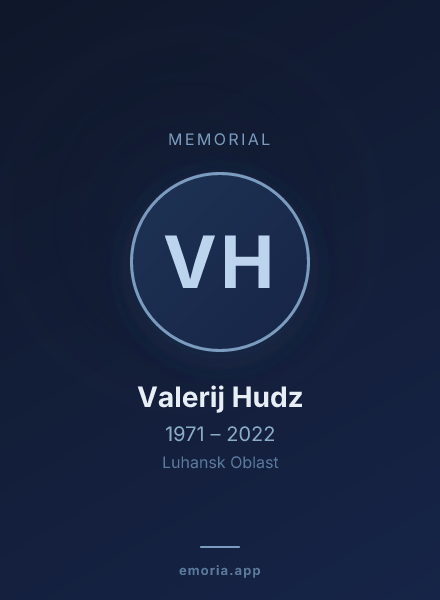 Memorial portrait of Valerij Hudz