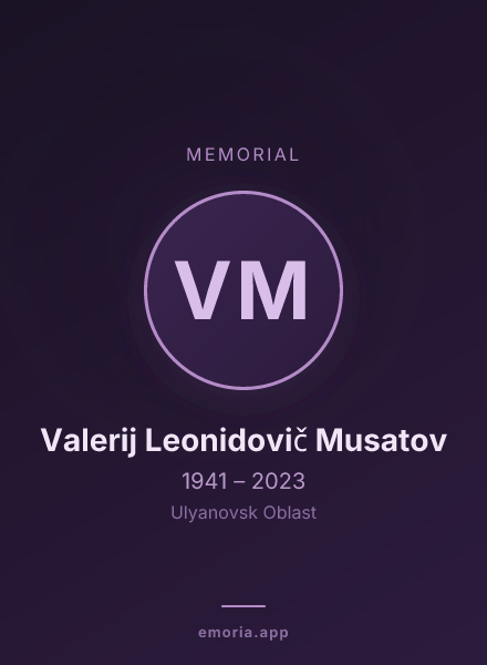 Memorial portrait of Valerij Leonidovič Musatov