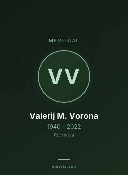 Memorial portrait of Valerij M. Vorona