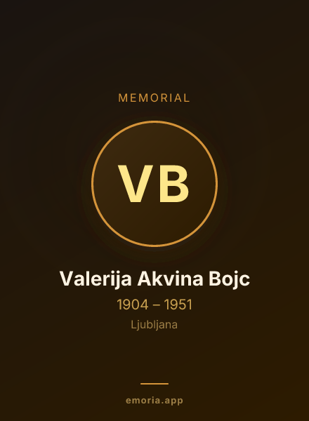 Memorial portrait of Valerija Akvina Bojc