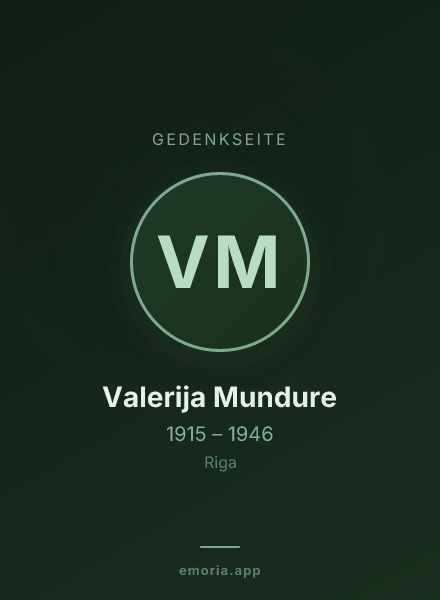 Gedenkportrait von Valerija Mundure