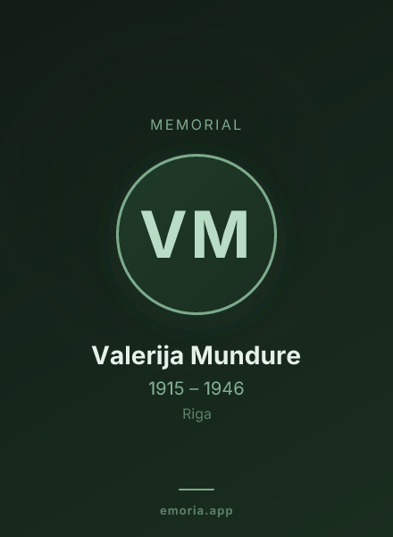 Memorial portrait of Valerija Mundure