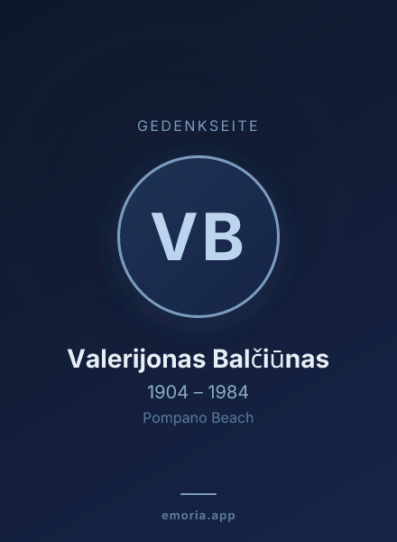 Gedenkportrait von Valerijonas Balčiūnas