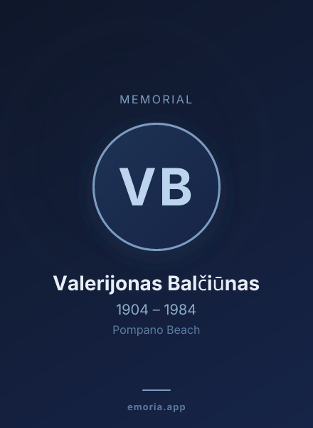 Memorial portrait of Valerijonas Balčiūnas