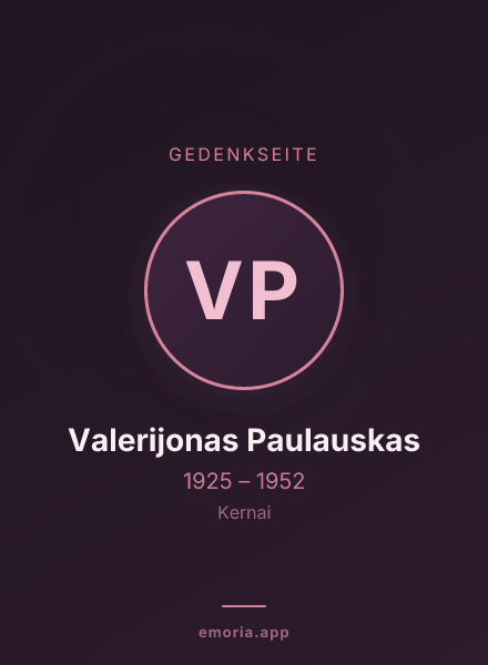 Gedenkportrait von Valerijonas Paulauskas