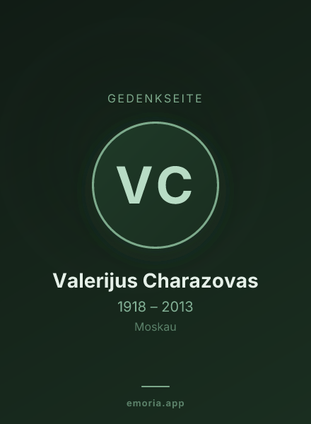 Gedenkportrait von Valerijus Charazovas