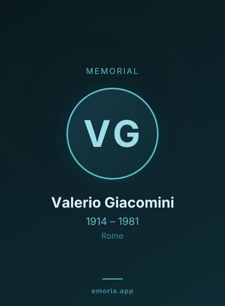 Memorial portrait of Valerio Giacomini