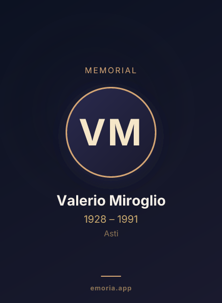 Memorial portrait of Valerio Miroglio