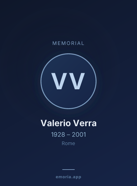 Memorial portrait of Valerio Verra
