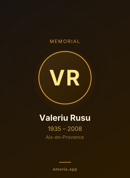Memorial portrait of Valeriu Rusu