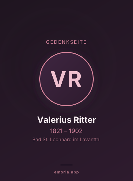 Gedenkportrait von Valerius Ritter