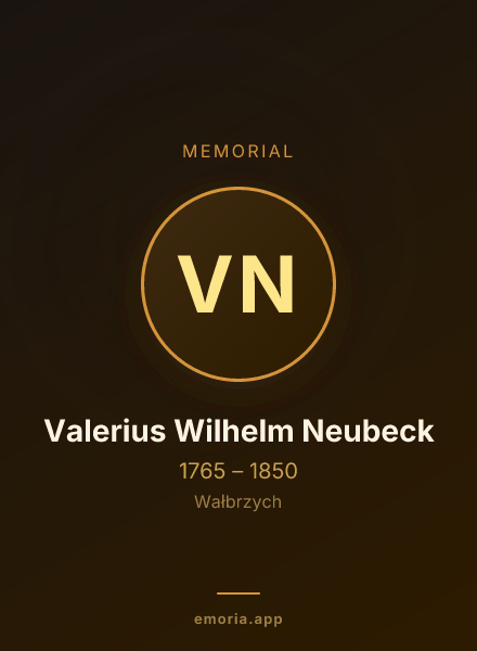 Memorial portrait of Valerius Wilhelm Neubeck