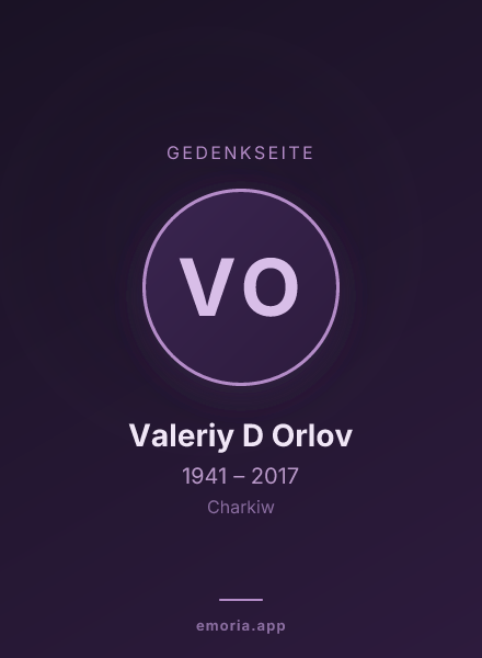 Gedenkportrait von Valeriy D Orlov