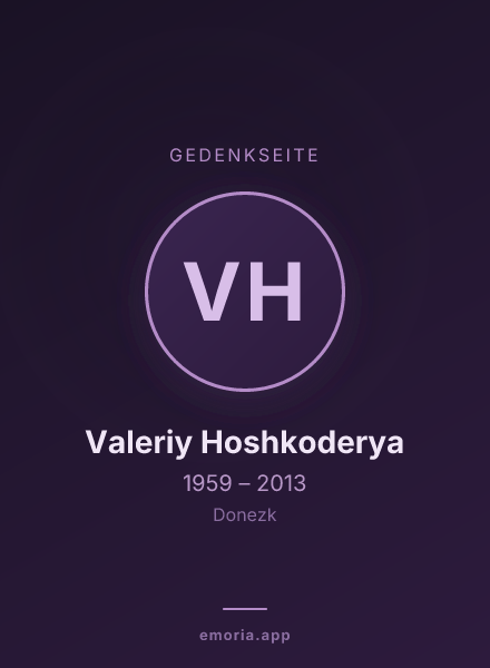 Gedenkportrait von Valeriy Hoshkoderya