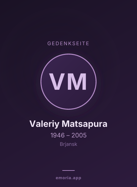 Gedenkportrait von Valeriy Matsapura