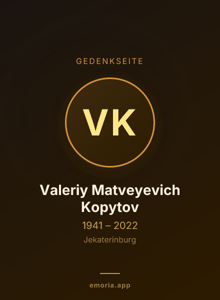 Gedenkportrait von Valeriy Matveyevich Kopytov