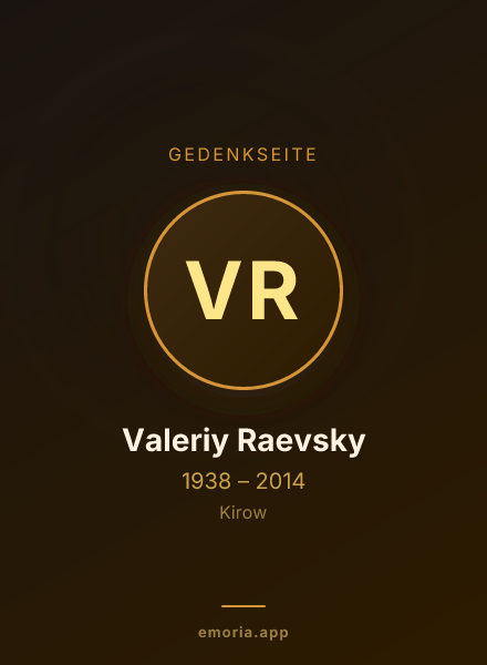 Gedenkportrait von Valeriy Raevsky