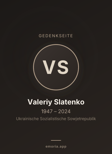 Gedenkportrait von Valeriy Slatenko