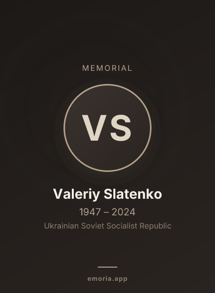 Memorial portrait of Valeriy Slatenko