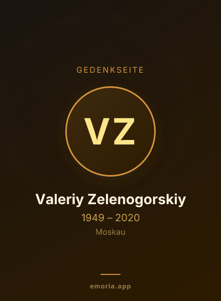 Gedenkportrait von Valeriy Zelenogorskiy