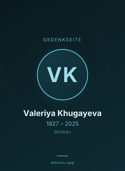 Gedenkportrait von Valeriya Khugayeva