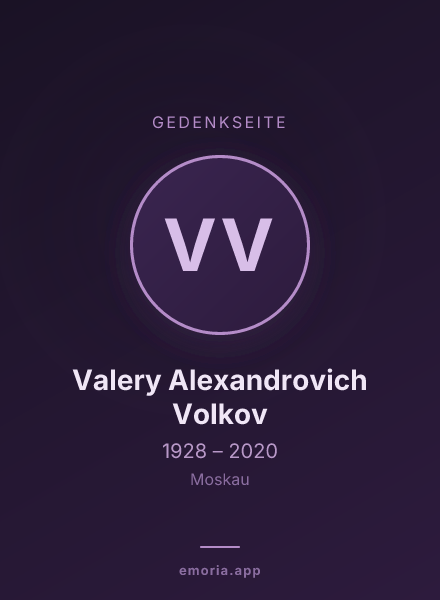 Gedenkportrait von Valery Alexandrovich Volkov