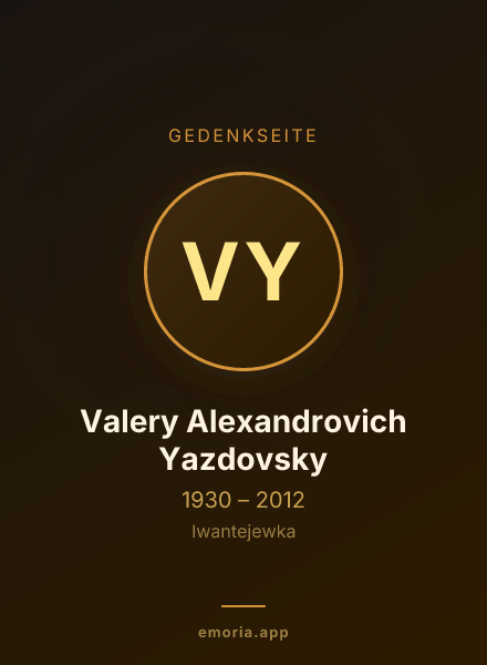 Gedenkportrait von Valery Alexandrovich Yazdovsky