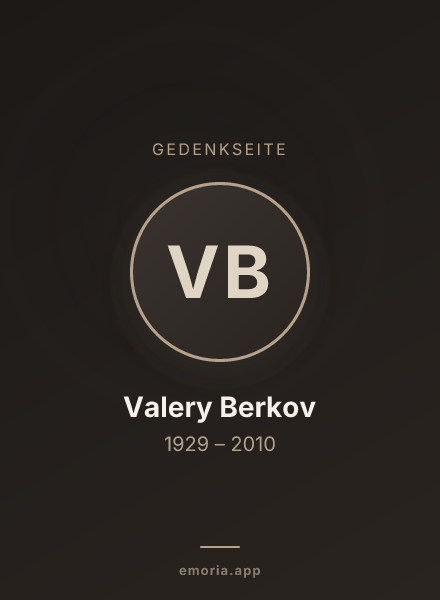 Gedenkportrait von Valery Berkov