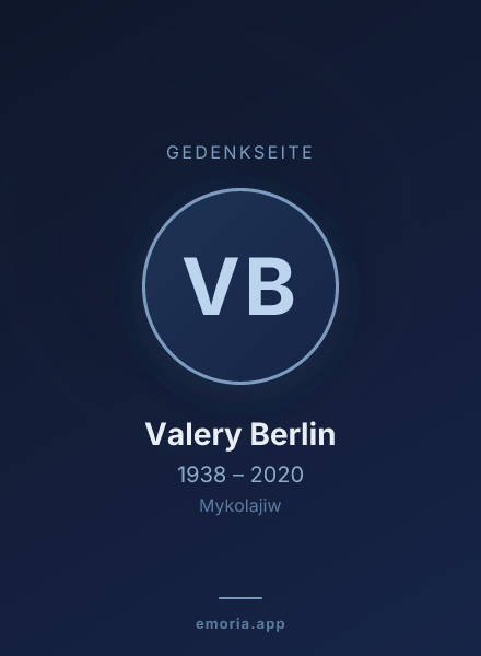 Gedenkportrait von Valery Berlin