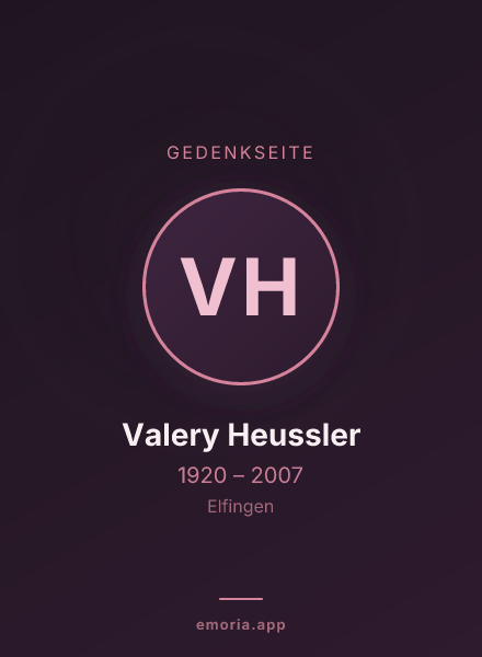 Gedenkportrait von Valery Heussler
